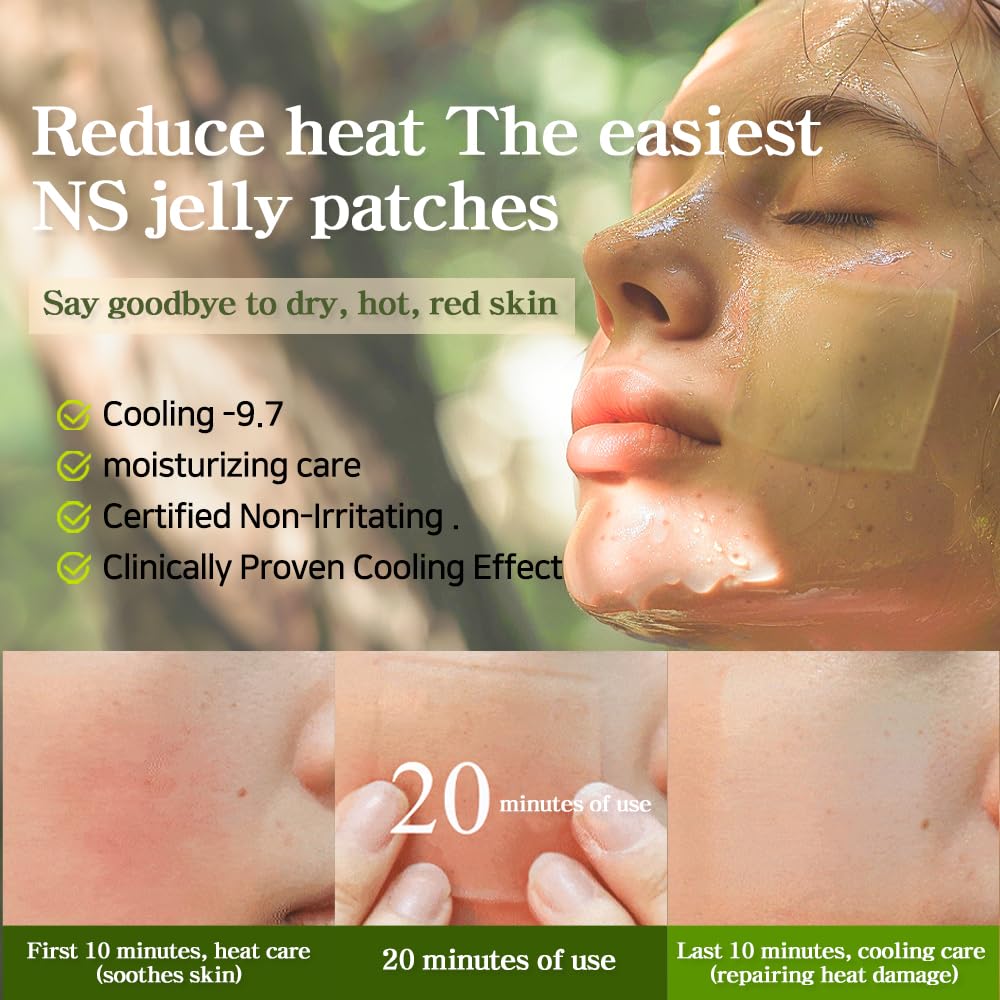 Korean Deep Moisture Face Jelly Patch - Cooling Pore Care for Sunburn Relief