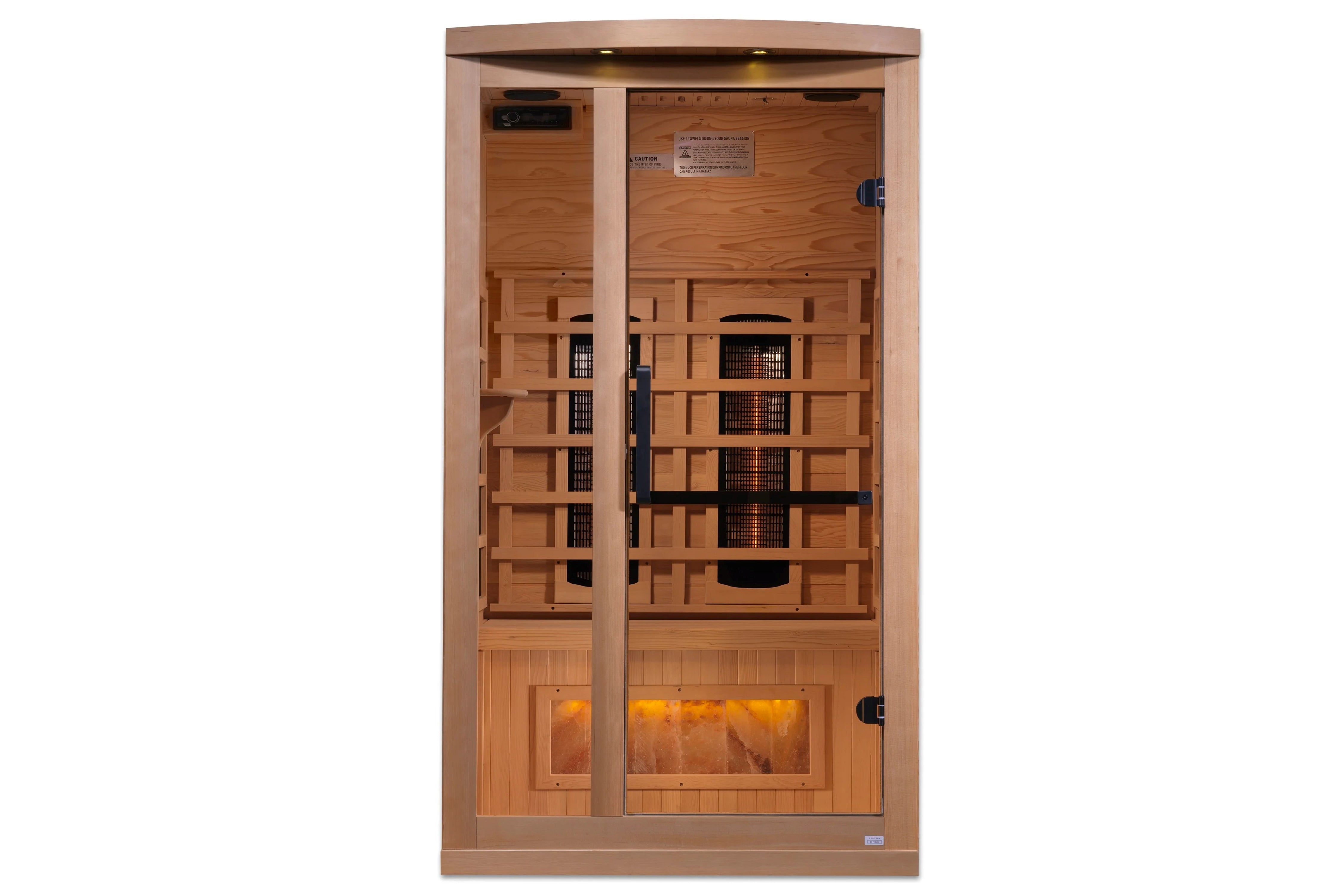 Golden Designs Reserve Edition Full Spectrum Infrared Sauna with Himalayan Salt Bar for 1-3 People - Perfect for Home Relaxation & Detox Therapy