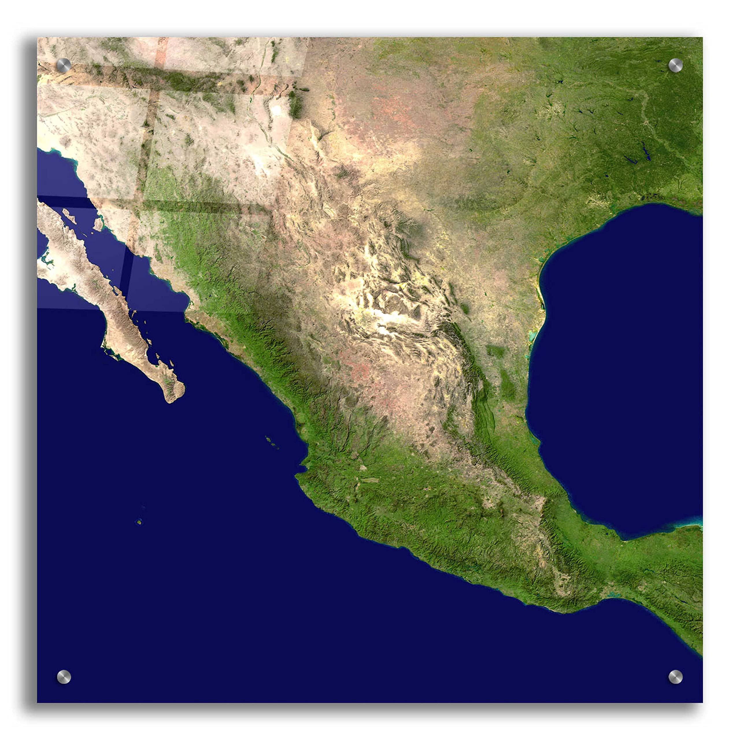 Epic Art 'Earth as Art: Mexico and Central America' 24x24 Inch Acrylic Glass Wall Decor - Stunning Home & Office Wall Art for Living Room, Bedroom, or Office Decoration