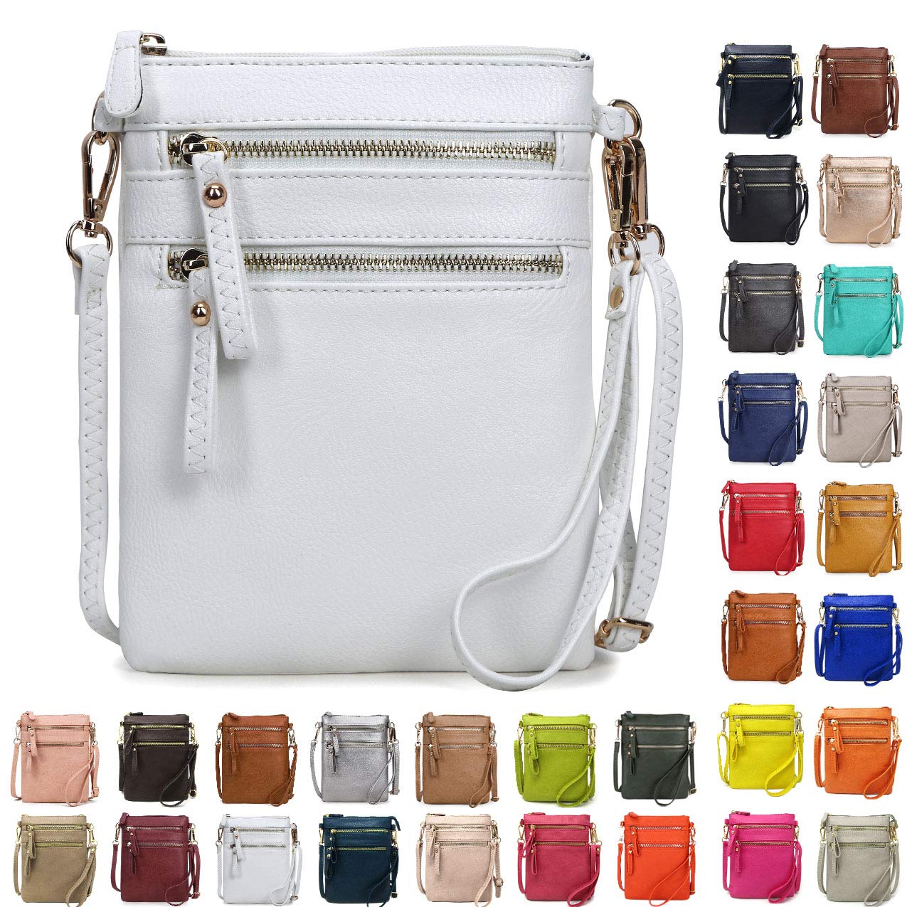 Solene Women's Crossbody Bag with Multi Zipper Pockets & Detachable Wristlet - Lightweight Travel Purse for Phone, Wallet & Essentials | Perfect for Daily Commute, Shopping & Vacation