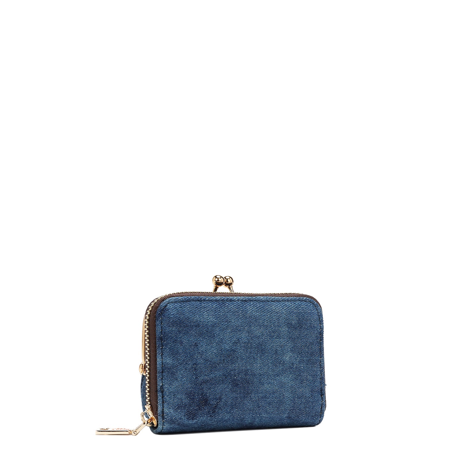 DENIM JULIA MINI WALLET - Stylish Women's Small Wallet with Card Slots & Zipper Pocket - Perfect for Everyday Use, Travel & Night Out