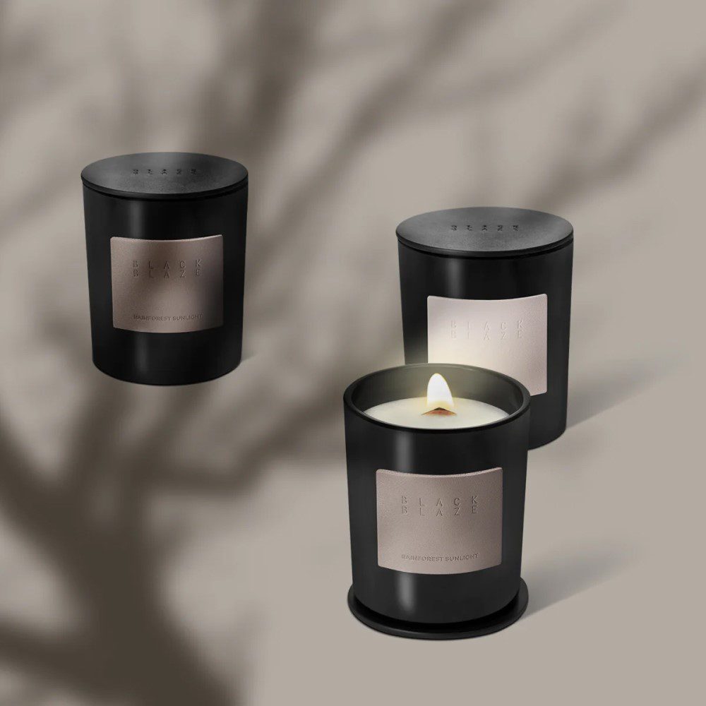 BLACK BLAZE Bush Walk Scented Soy Candle - Natural Aromatherapy Home Decor for Relaxation, Meditation & Cozy Evenings | Perfect for Living Room, Bedroom & Spa