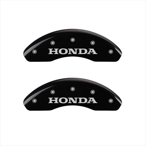 MGP Caliper Covers 20179SHONBK - Black Brake Caliper Covers for Honda (Front & Rear, Set of 4) - Engraved Design for Enhanced Style & Protection - Perfect for Car Enthusiasts & Custom Builds