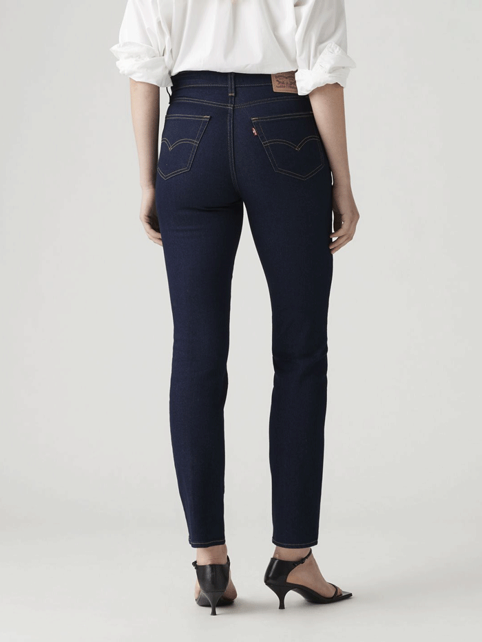 Levi's 724 High Rise Slim Straight Jeans for Women - Cast Shadows Navy Wash | Comfortable Stretch Denim Pants for Work, Casual & Everyday Wear