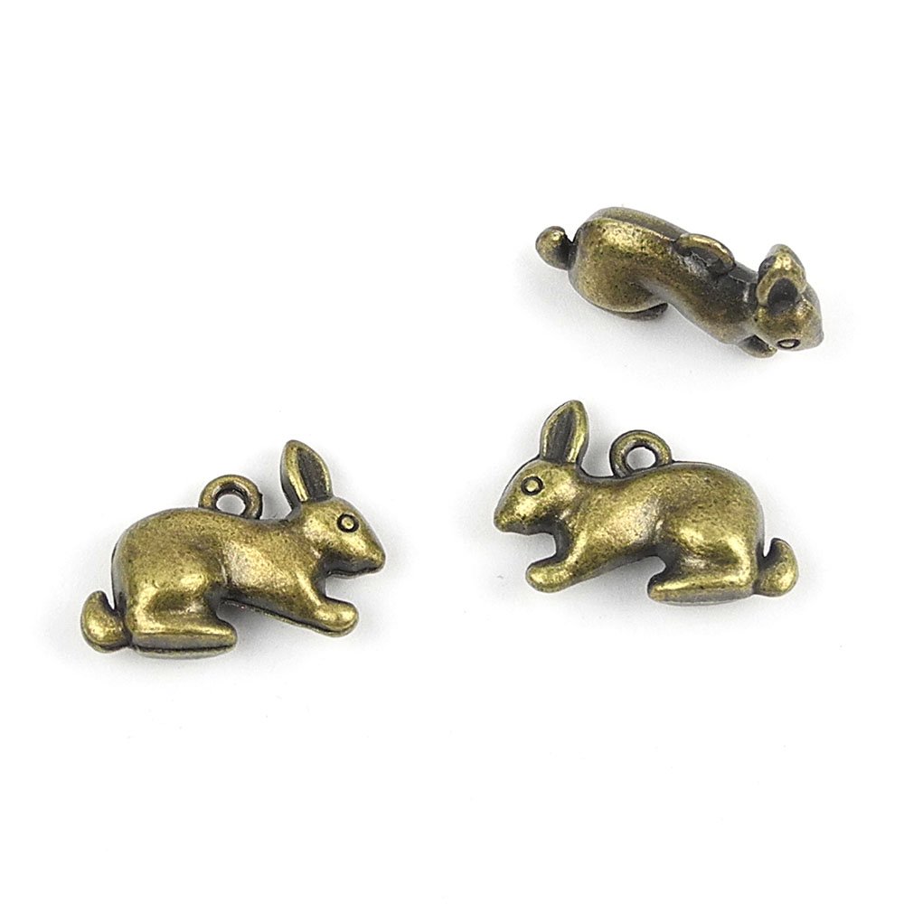 Wholesale Rabbit Charms for Jewelry Making - DIY Craft Pendants, Retro Fermoir Repair Findings (A2302) - Perfect for Necklaces, Bracelets, and DIY Accessories