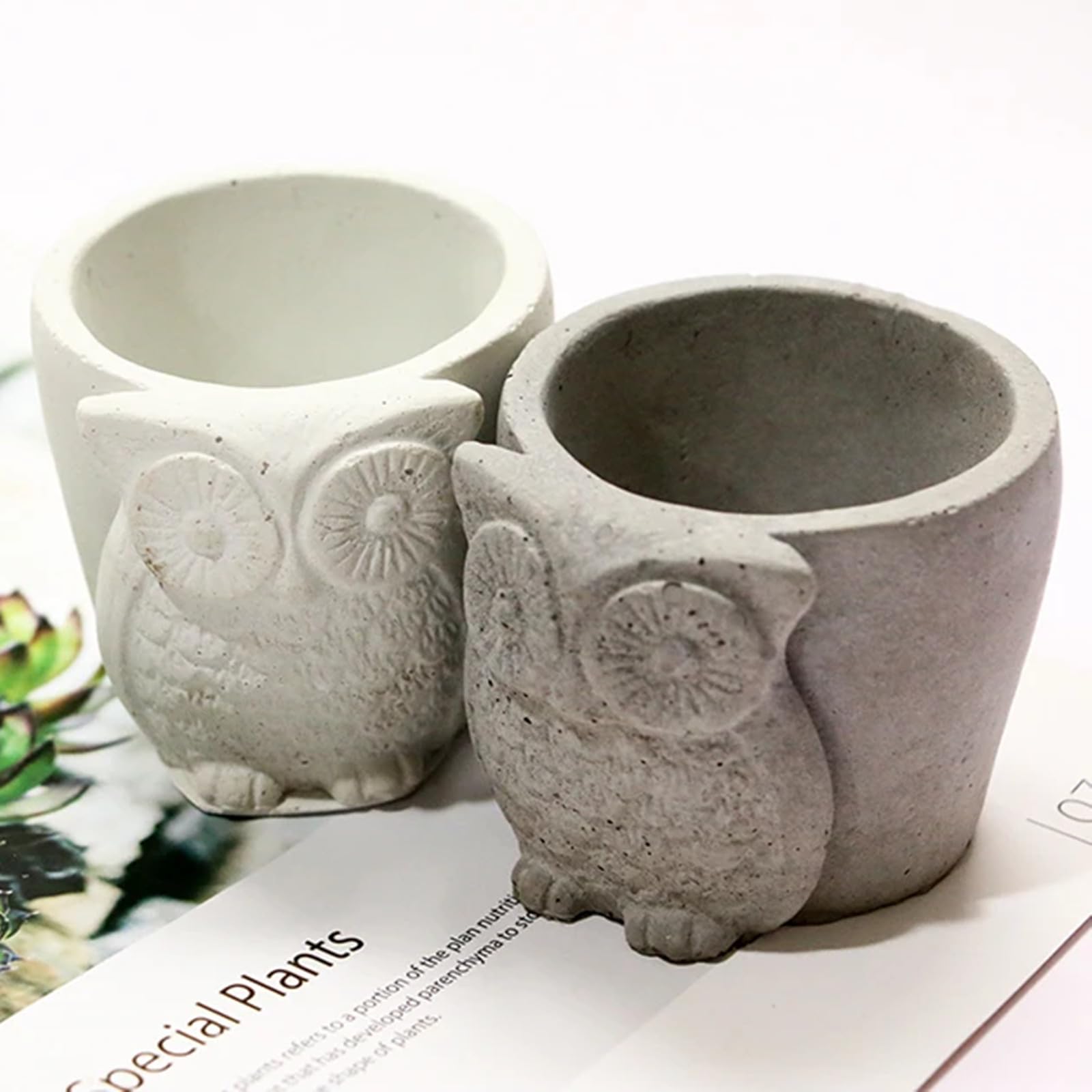 Owl Silicone Concrete Flower Pot Molds - Large Succulent Planter Cement Clay Molds for DIY Handmade Home Garden Decor - Perfect for Indoor Plants, Outdoor Decor, and Creative Crafting Projects