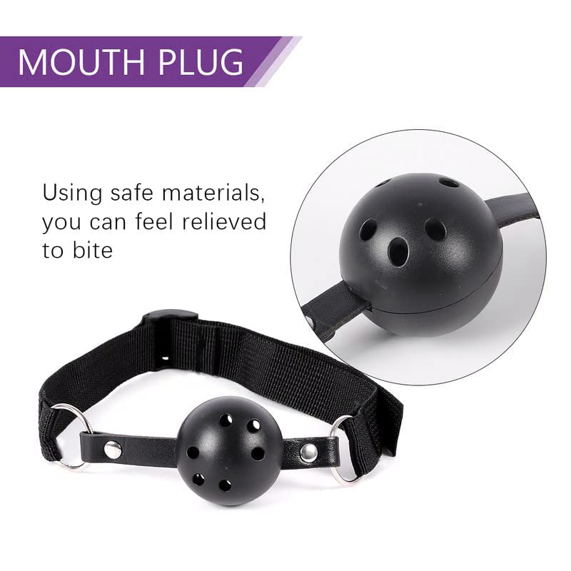 28-Piece BDSM Restraints Kit for Couples - Bondage Cuffs, Gag, Blindfold & Spanking Paddle in Purple - Beginner-Friendly Adult Toys for Bedroom Play, Fetish Games & Sensual Exploration