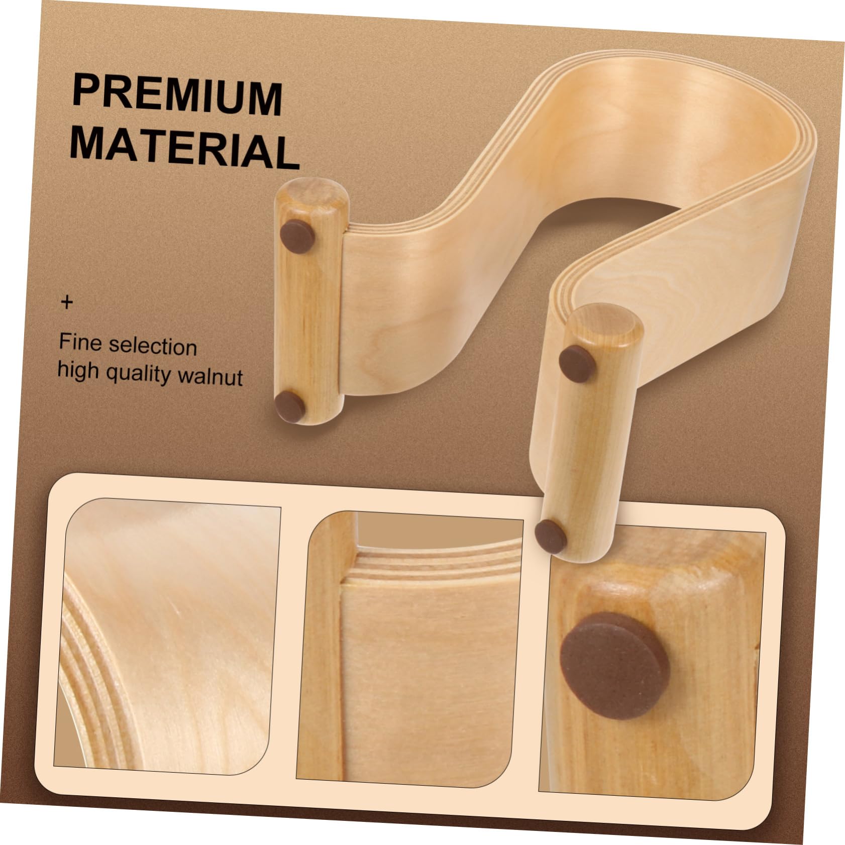 Mikikit 2 Pack Wooden Headphone Stand - Premium Headset Hanger Display Holder for Desk, Perfect for Organizing Earphones, Gaming Headsets & Audio Accessories - Ideal for Home Office, Studio & Gaming Setup