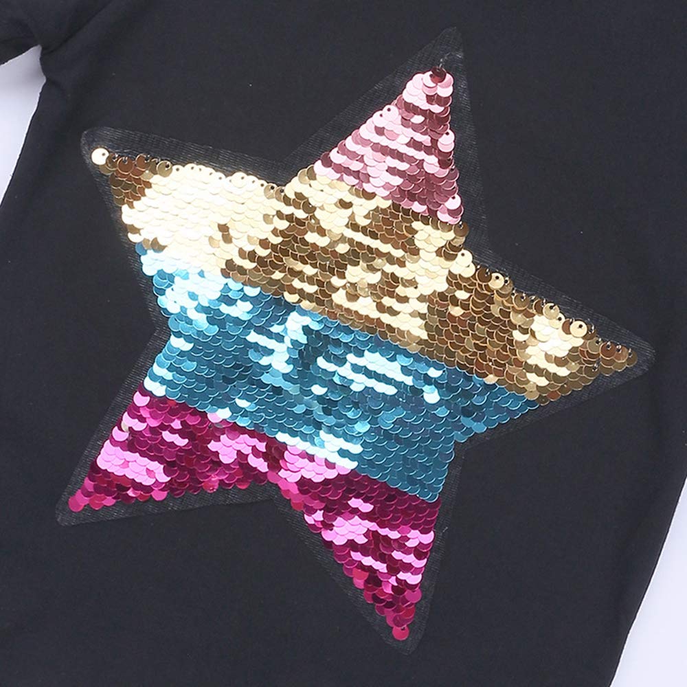 Kids' Magic Flip Sequins T-Shirt - Short Sleeve Crew Neck Top for Play & Parties