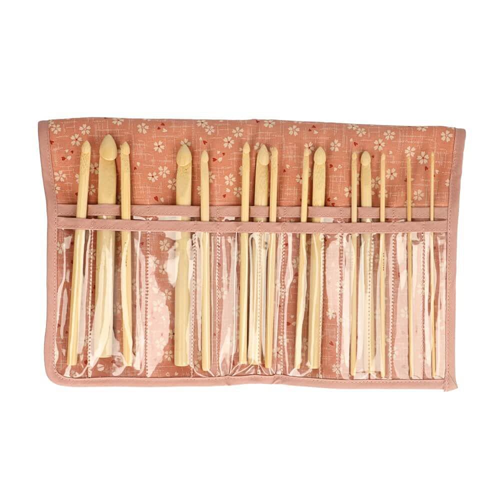 Seeknit Shirotake Pink 15cm Crochet Hook Set - Complete 1-Piece Kit for Amigurumi, Scarves & DIY Crafts
