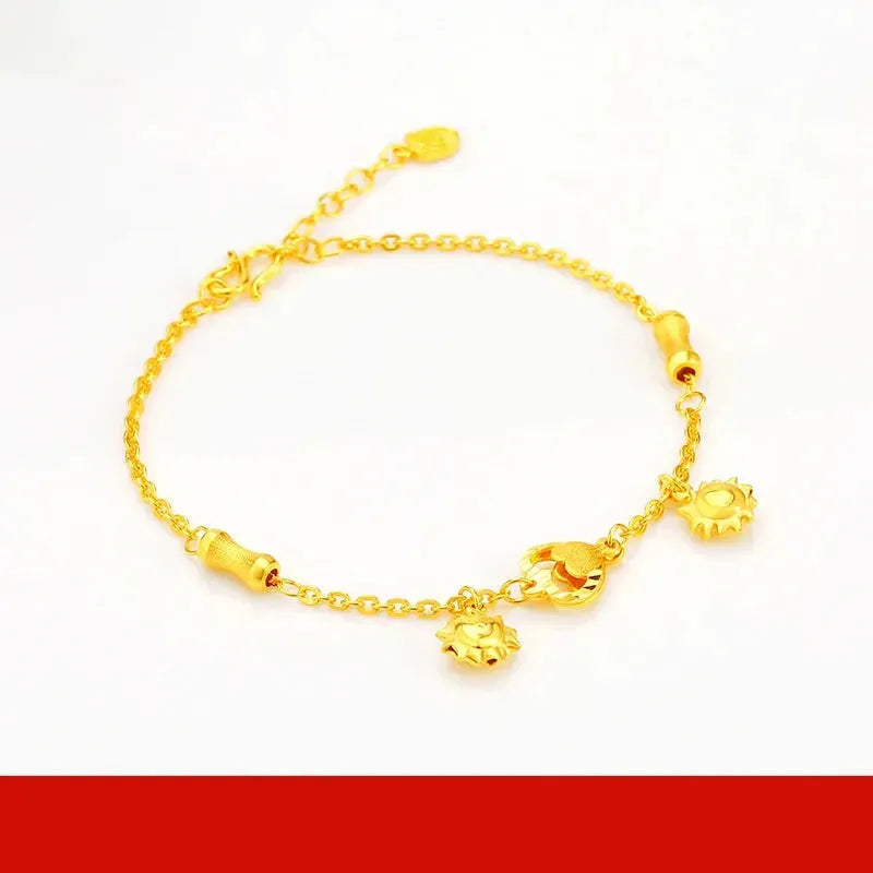 24K Pure Gold Bracelet 999 Solid Gold Bangle - Elegant Romantic Classic Jewelry for Women | Perfect Gift for Anniversary, Valentine's Day & Special Occasions