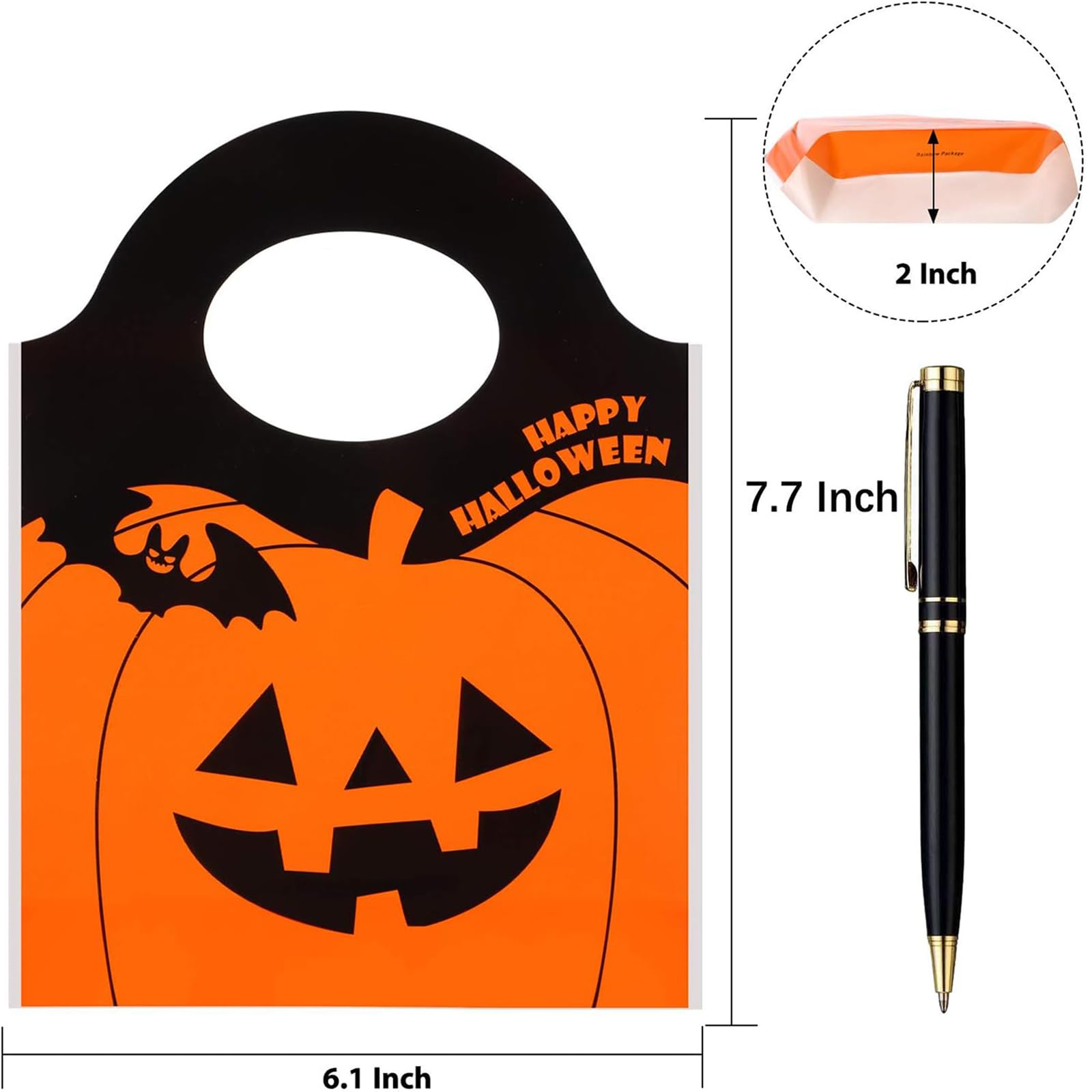 BOAO Halloween Tote Bags - 50 Pack Jack-O-Lantern Pumpkin Candy Bags for Trick or Treat, Halloween Party Favors & Supplies | Perfect for Trick-or-Treating, Classroom Treats & Halloween Goodie Bags
