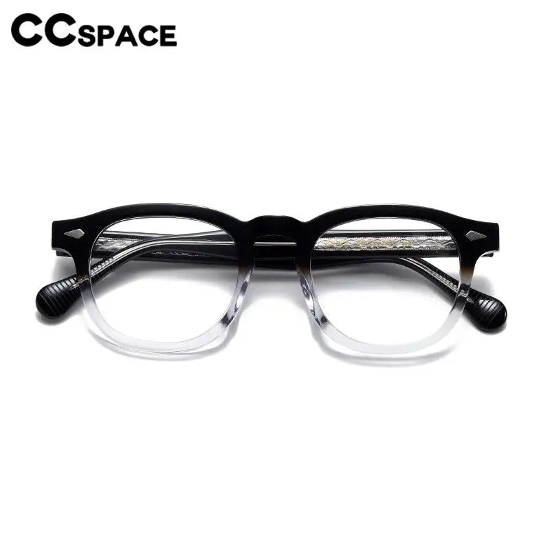 CCspace Unisex Full Rim Square Acetate Eyeglasses 57314 - Lightweight & Durable Frame for Men & Women - Perfect for Reading, Work & Fashion Accessories