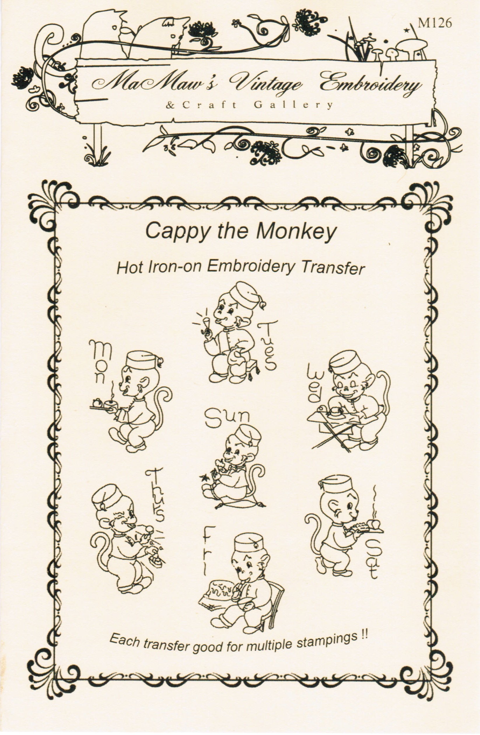 Vintage Little Monkey Bellhop Iron-On Embroidery Transfer Patches - Perfect for DIY Crafts, Costumes & Home Decor