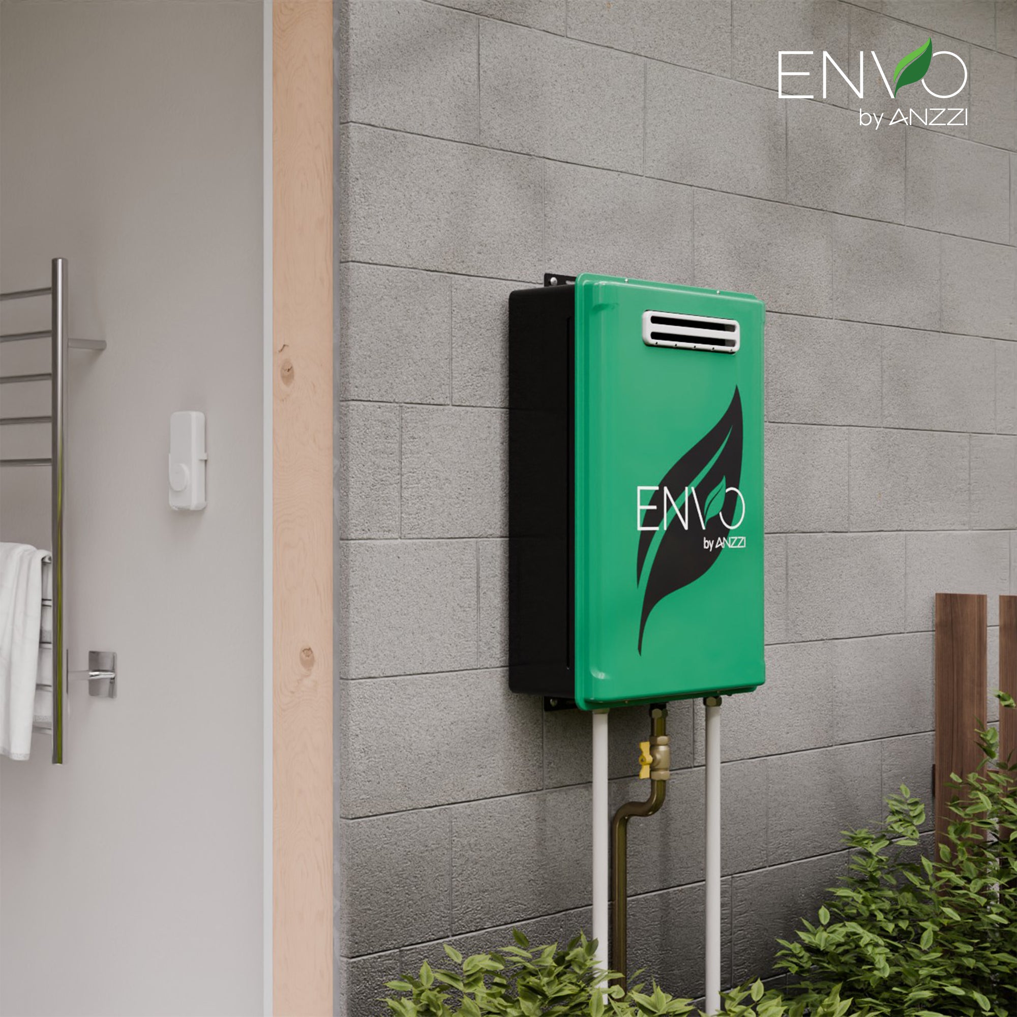 Anzzi Envo 7.8 GPM 180,000 BTU Natural Gas Tankless Water Heater for Outdoor Use - 120V Energy Efficient Instant Hot Water System - Perfect for Patios, Pools, and Outdoor Showers