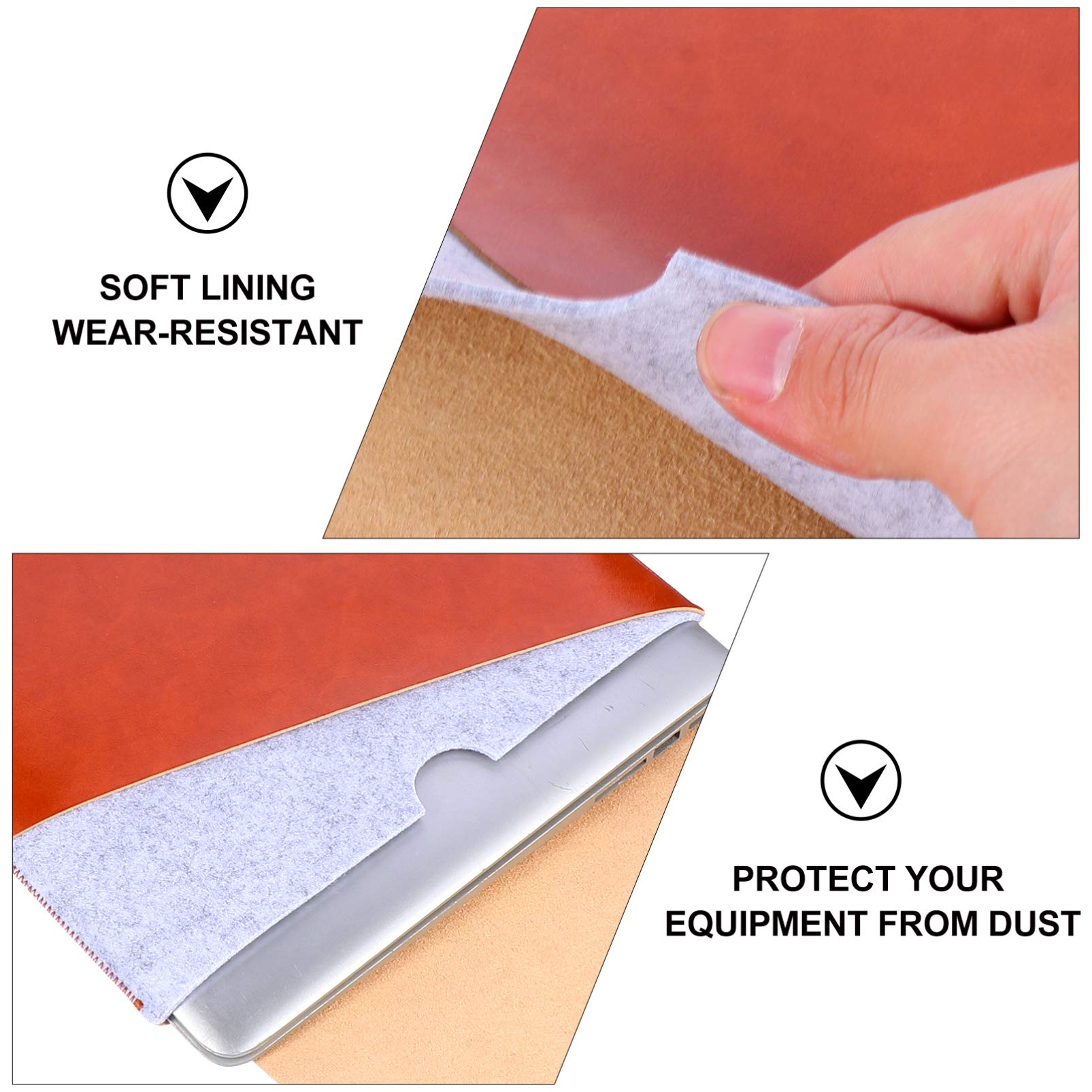 Premium Genuine Leather Laptop Sleeve Case for 13-15 Inch MacBook & Notebook - Slim Protective Laptop Bag with Tablet Pocket - Stylish Business Briefcase & Travel Organizer for Work, School & Commuting