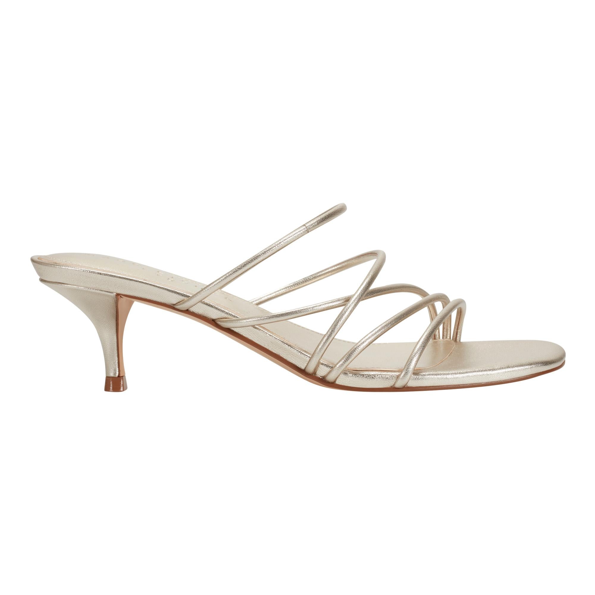 Marc Fisher Ltd Women's Banna Silver M Sandals - Comfortable Metallic Leather Slide Sandals for Women | Perfect for Summer, Beach, and Casual Outings