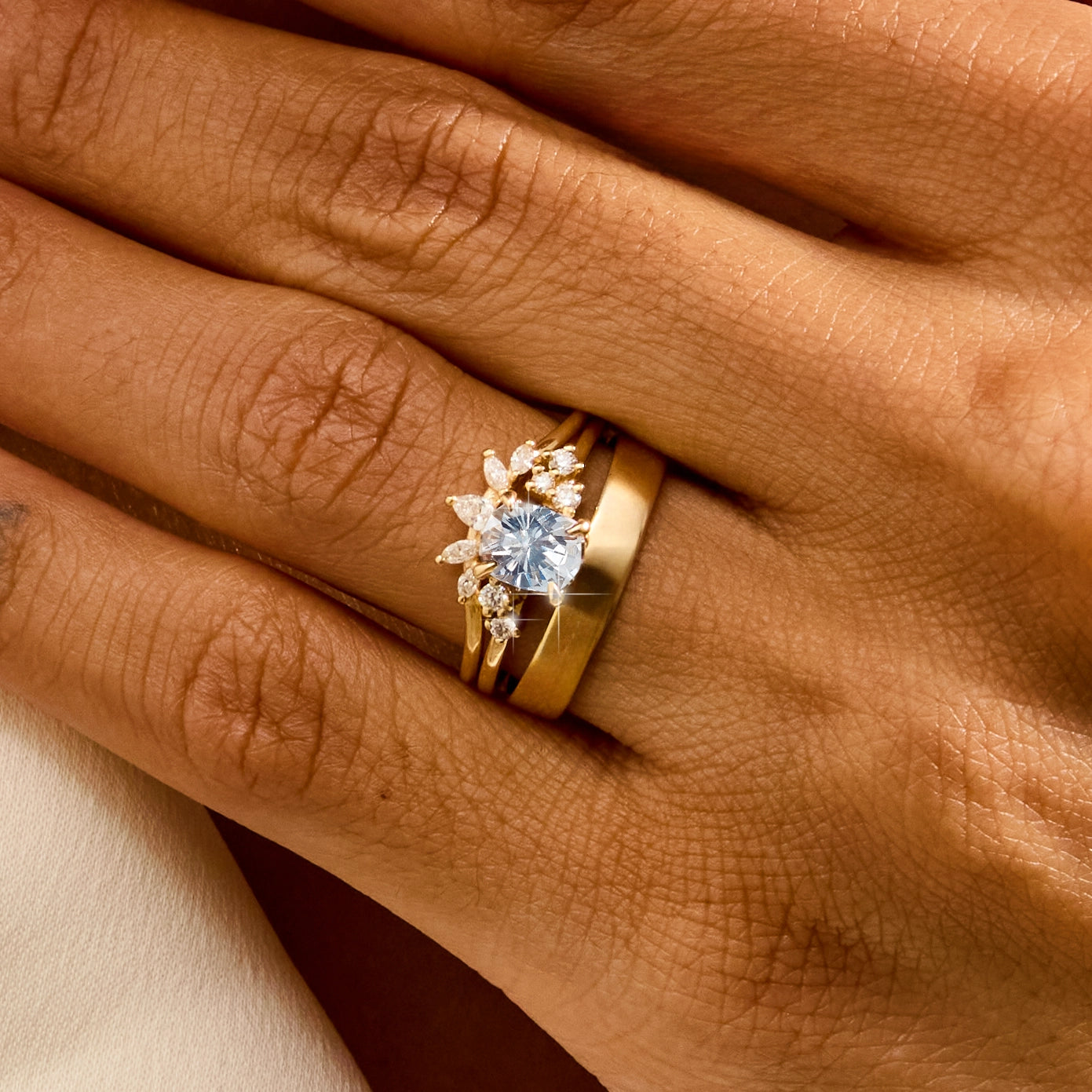 Fleur The One Unique Engagement Ring - 14K Yellow Gold, Oval Sapphire & Brilliant Diamonds | Perfect for Proposals, Anniversaries & Romantic Gifts