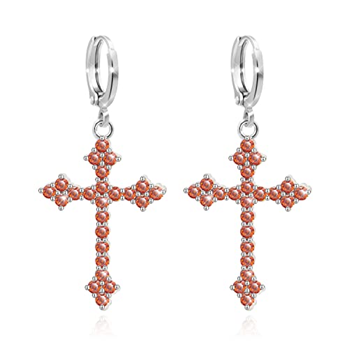Silver Punk Cross Red