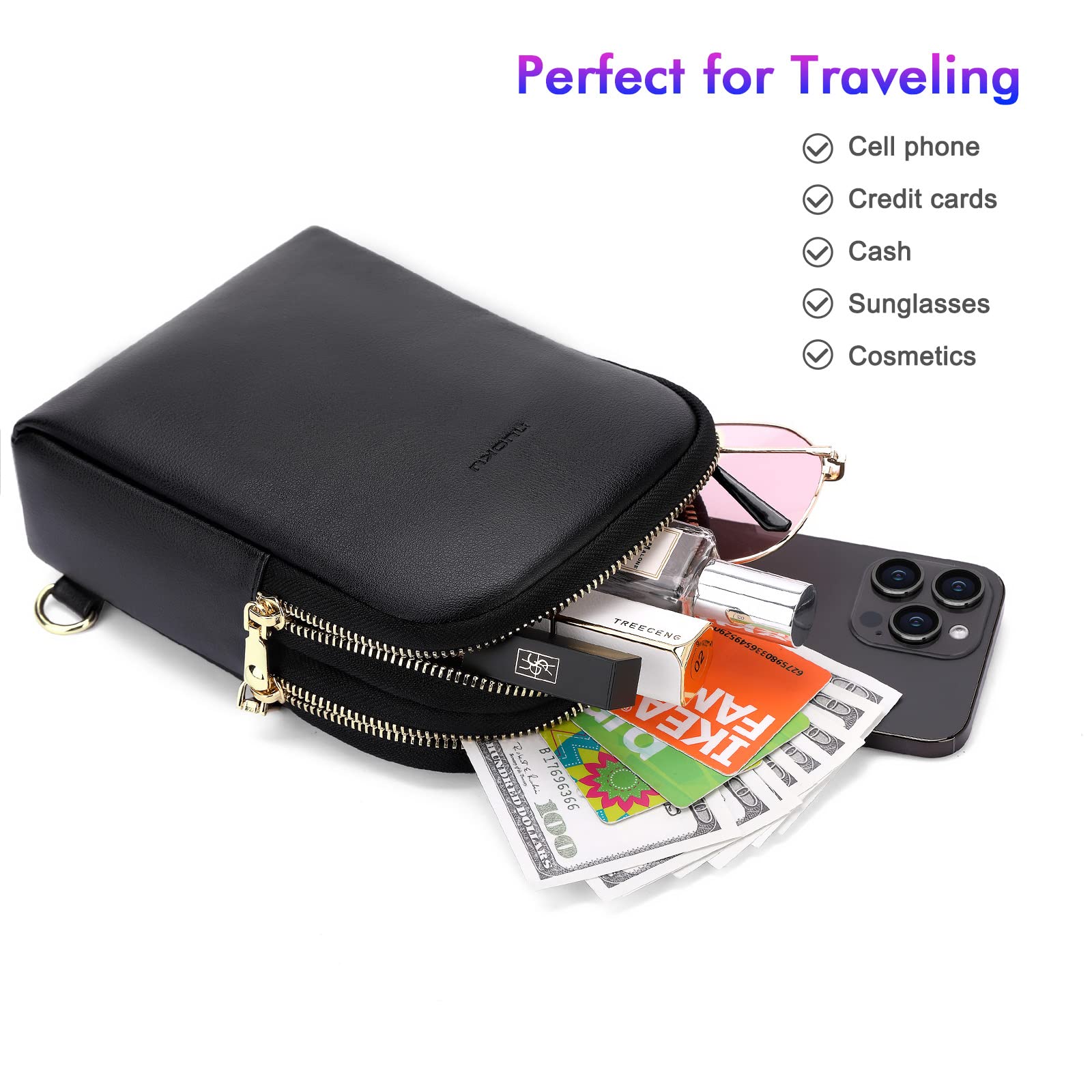 Nuoku Women's Crossbody Sling Bag - Small RFID Blocking Wallet & Phone Pouch for Travel, Shopping & Daily Essentials | Secure & Stylish Purse for iPhone, Cards & Cash