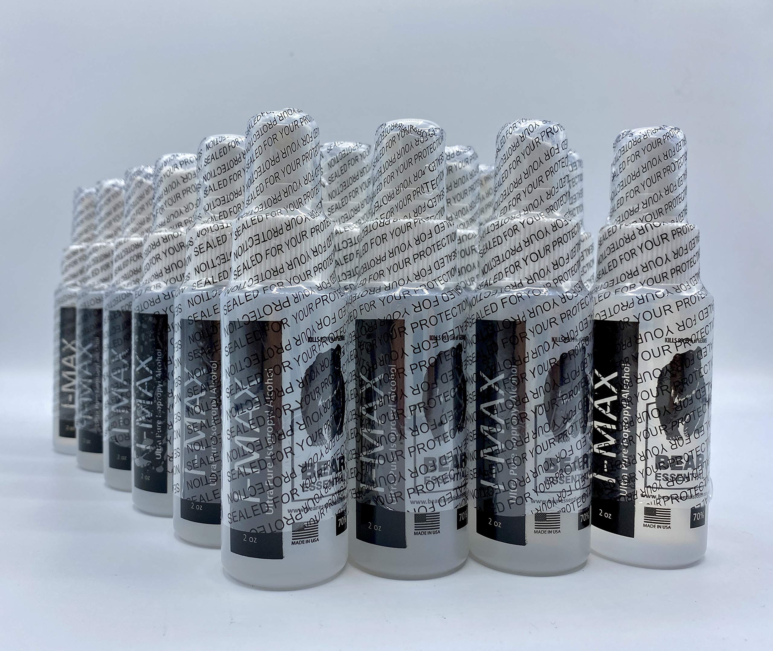 High Purity USP Grade 70% Isopropyl Alcohol - Pack of 40 (2oz Each) Spray Bottles - Made in USA - First Aid, Sanitizing, Cleaning & Disinfecting Surfaces