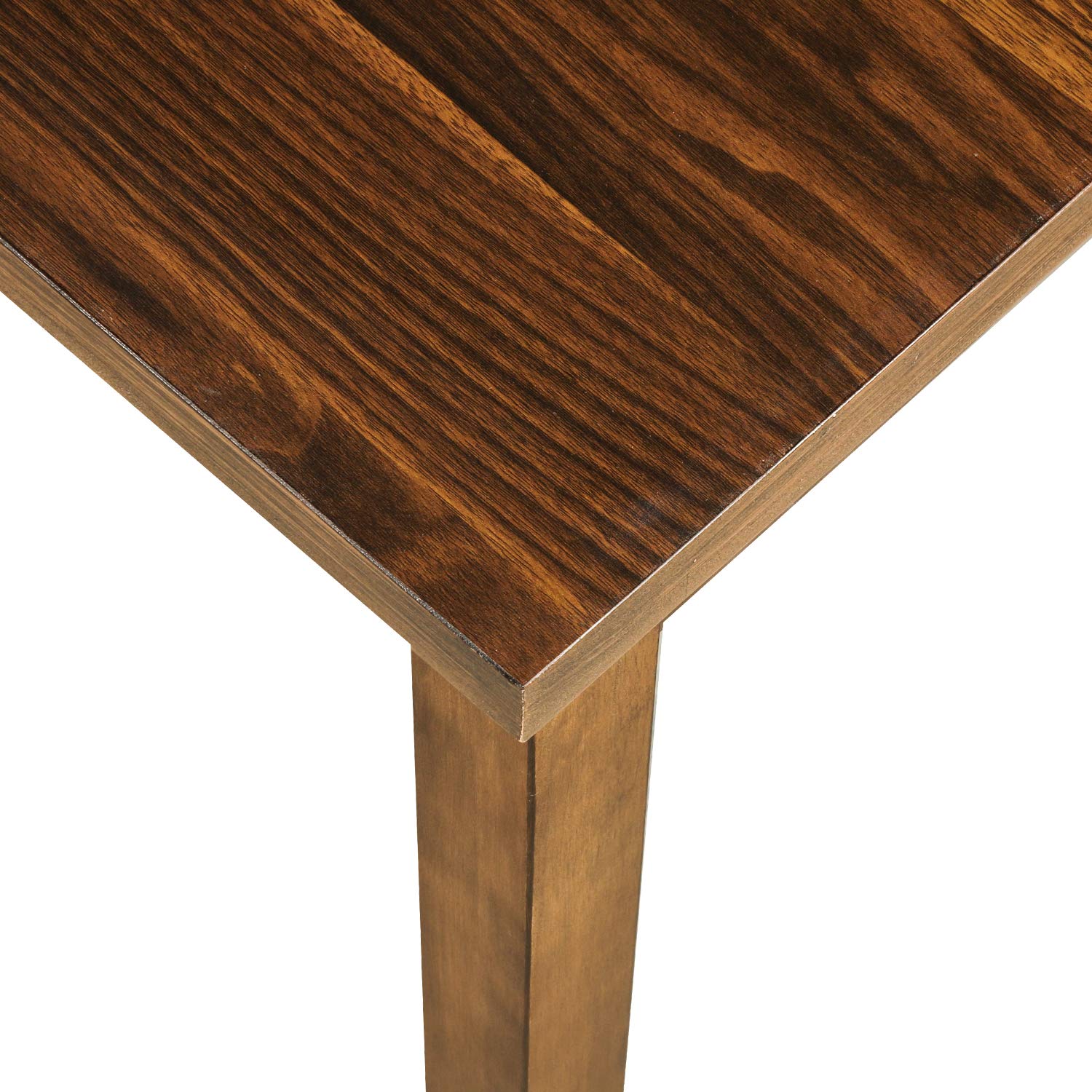 5-Piece Retro Industrial Wood Dining Table Set with 4 Upholstered Chairs - Walnut Finish & Cushion Seating - Perfect for Kitchen, Dining Room & Small Space Gatherings