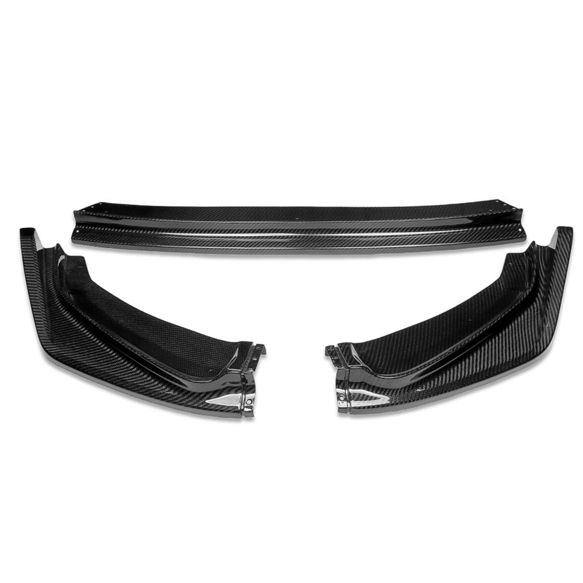 Auto Dynasty 3Pcs Real Carbon Fiber Front Bumper Lip Spoiler Wing Body Kit for 2014-2017 Honda Fit - Enhance Style & Aerodynamics for Street Racing & Car Shows
