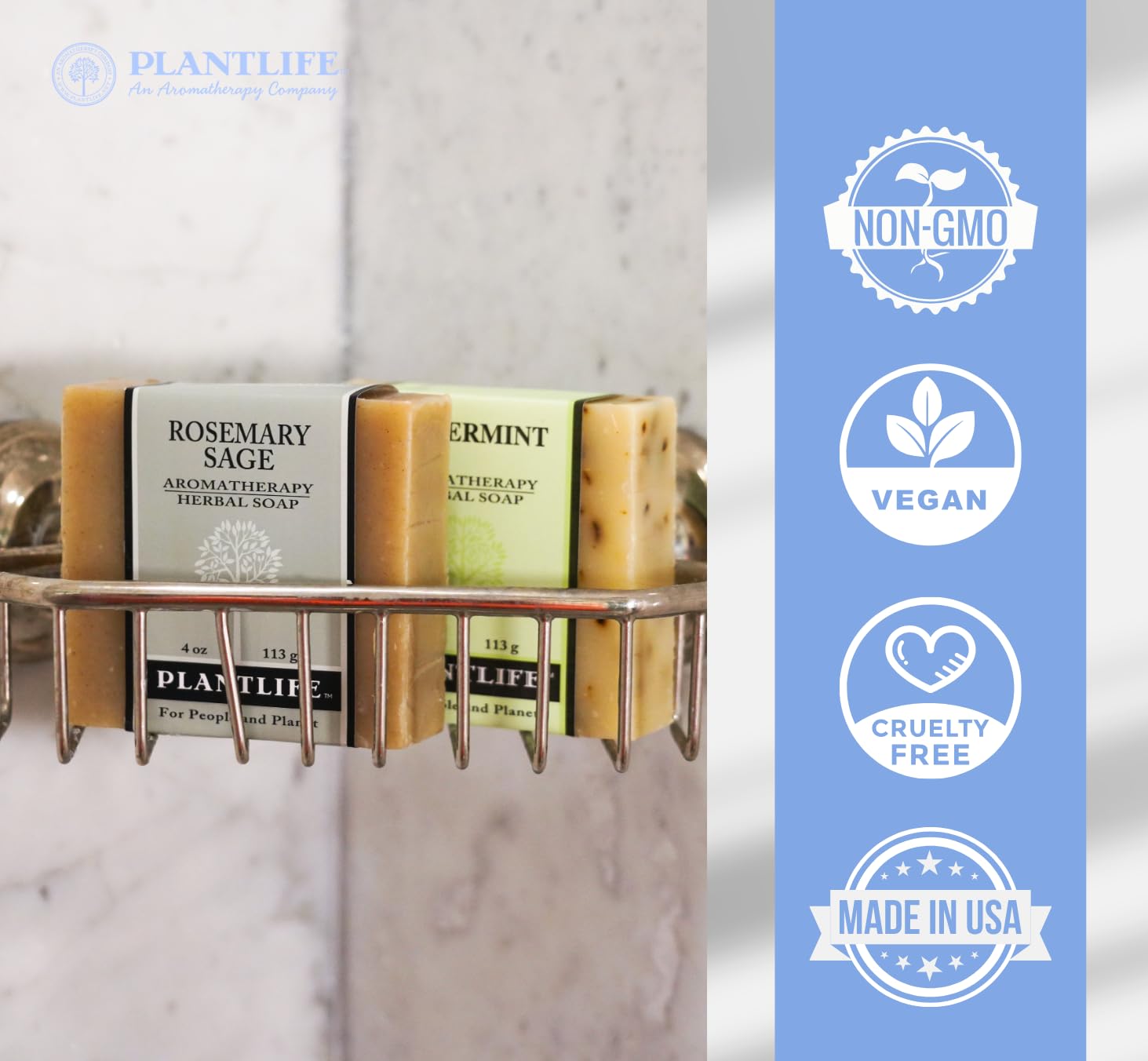 Plantlife Aromatherapy Herbal Soap Bar with Natural Ingredients & Essential Oils - Moisturizing Cleanser for Dry & Sensitive Skin - Ambrosia Scent - 4 oz Bar Soap - Perfect for Spa, Bath & Relaxation at Home