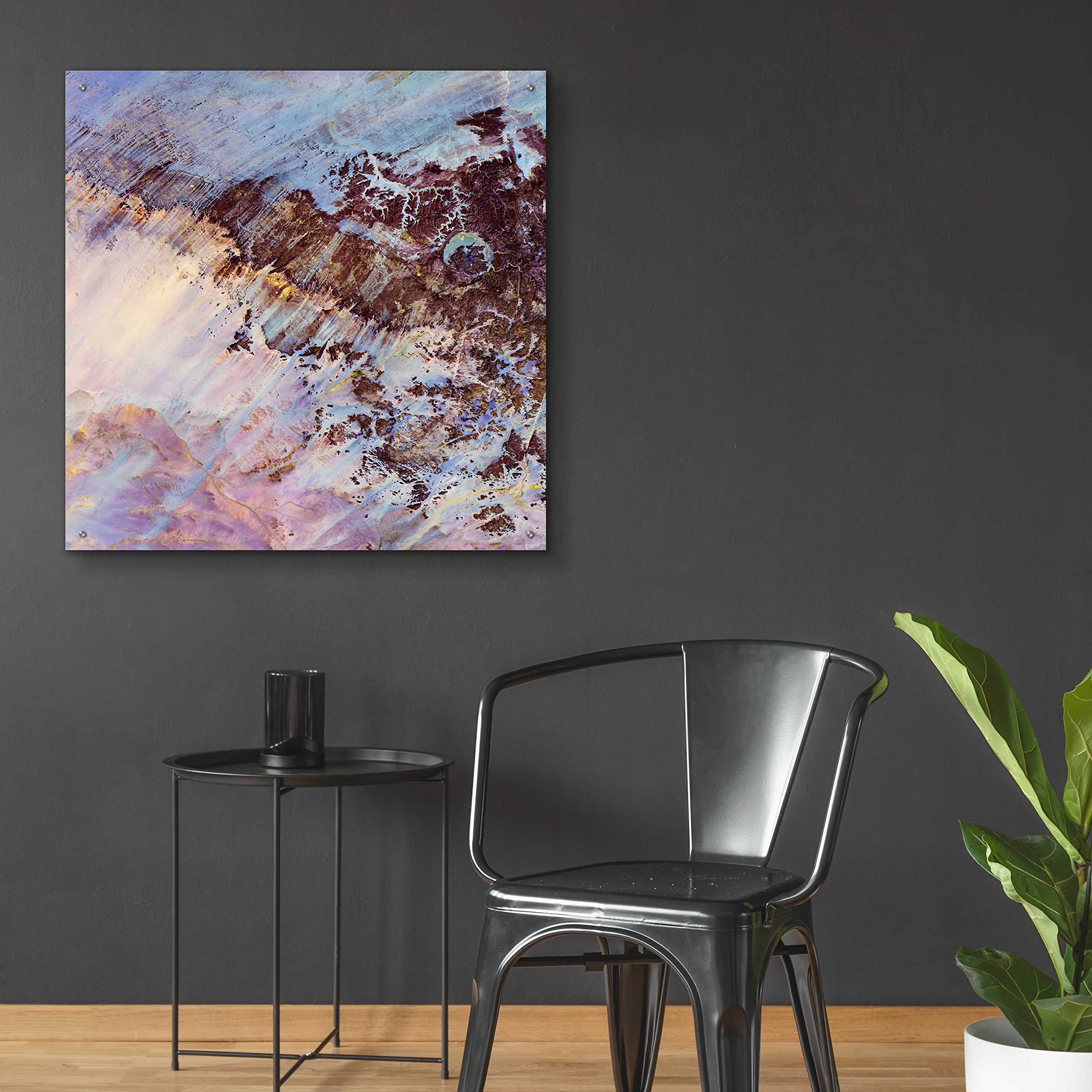 Earth as Art: Storm Amid the Calm - 36x36 Inch Modern Acrylic Glass Wall Decor - NASA-Inspired Landscape Painting for Living Room, Office & Bedroom