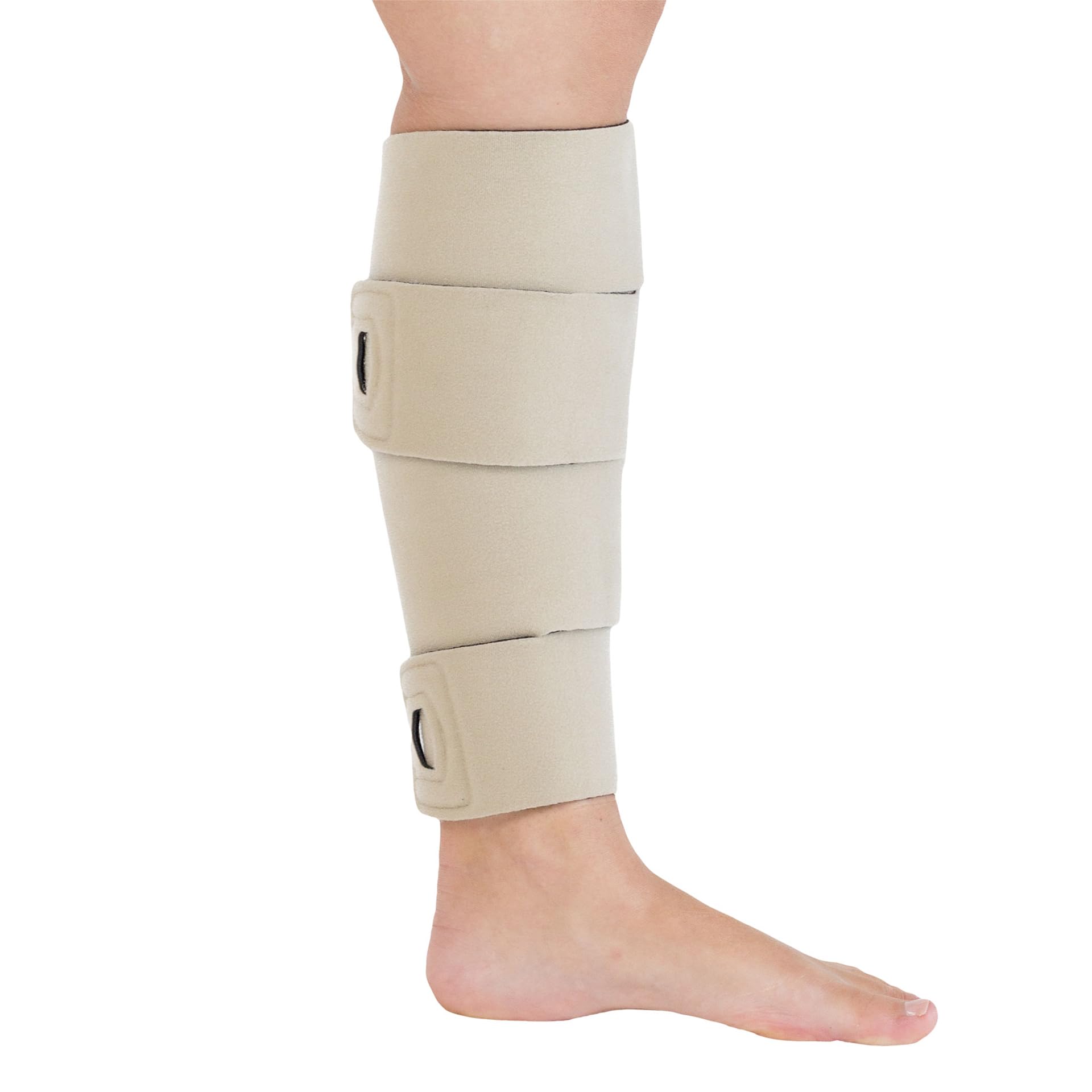 SiennaWrap Adjustable Compression Leg Wrap for Lymphedema & Lipedema - Velcro Support for Leg Swelling Relief - Designed by Therapist - USA Made Contoured Beige (Small, Standard) - Perfect for Post-Surgery Recovery & Daily Comfort