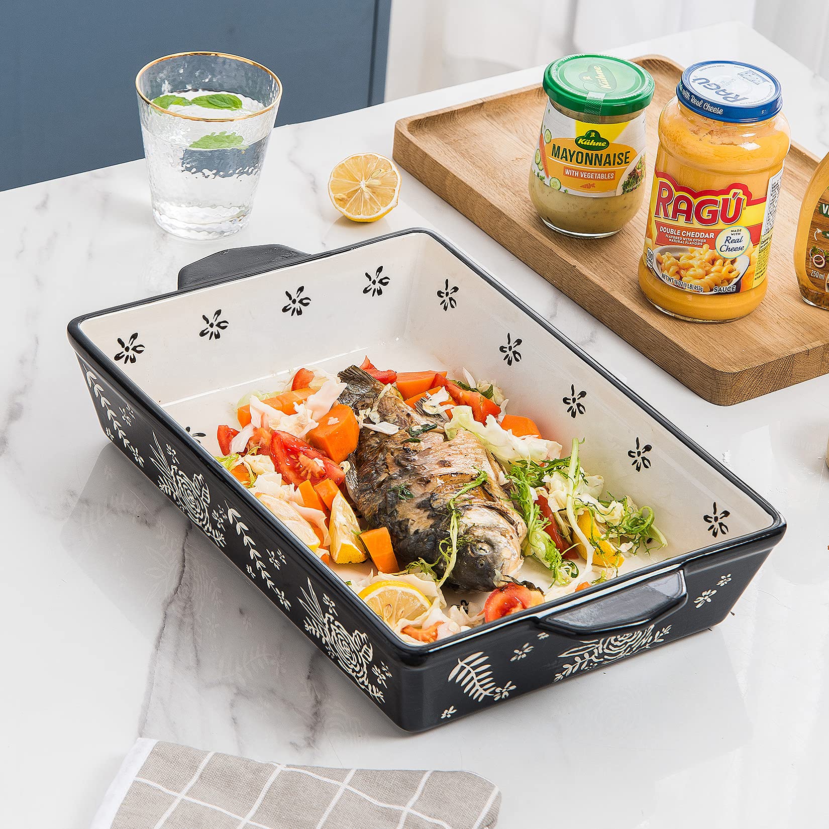 Wisenvoy 3-Piece Ceramic Casserole Dish Set - Oven Safe Baking Dishes for Lasagna, Casseroles & More | Perfect for Family Dinners, Potlucks & Holiday Meals