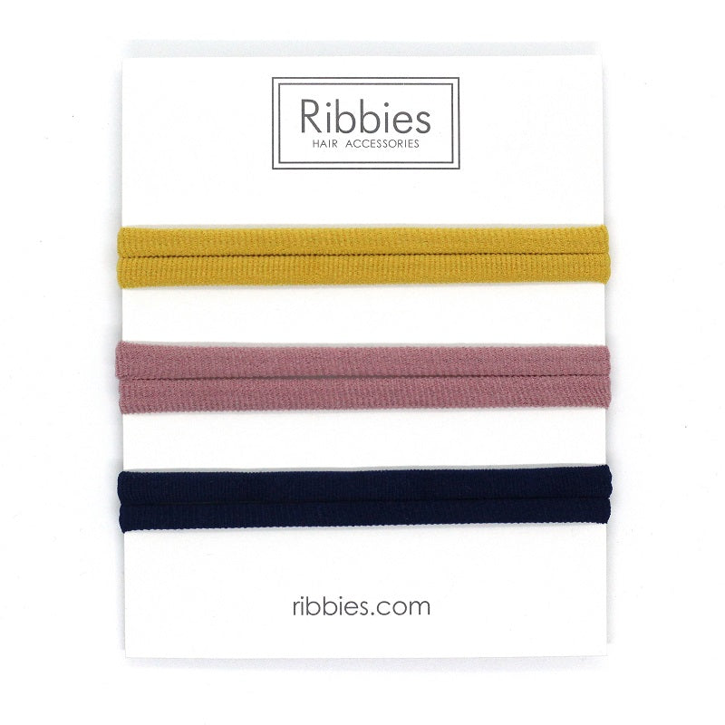Set of 3 Neutral Nylon Headbands for Women - Soft Stretch Hair Accessories for Workout, Yoga, Sports & Everyday Wear
