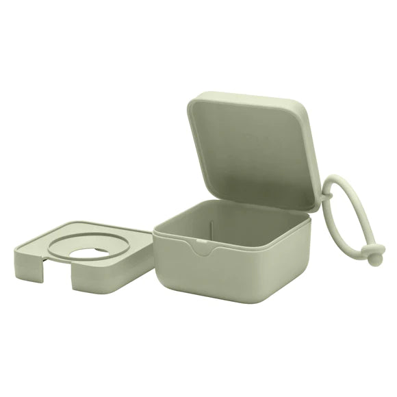 BIBS Paci Pod Pacifier Holder Case - Sage Green | Baby Pacifier Storage Container for On-The-Go | Perfect for Diaper Bags, Strollers & Travel Accessories
