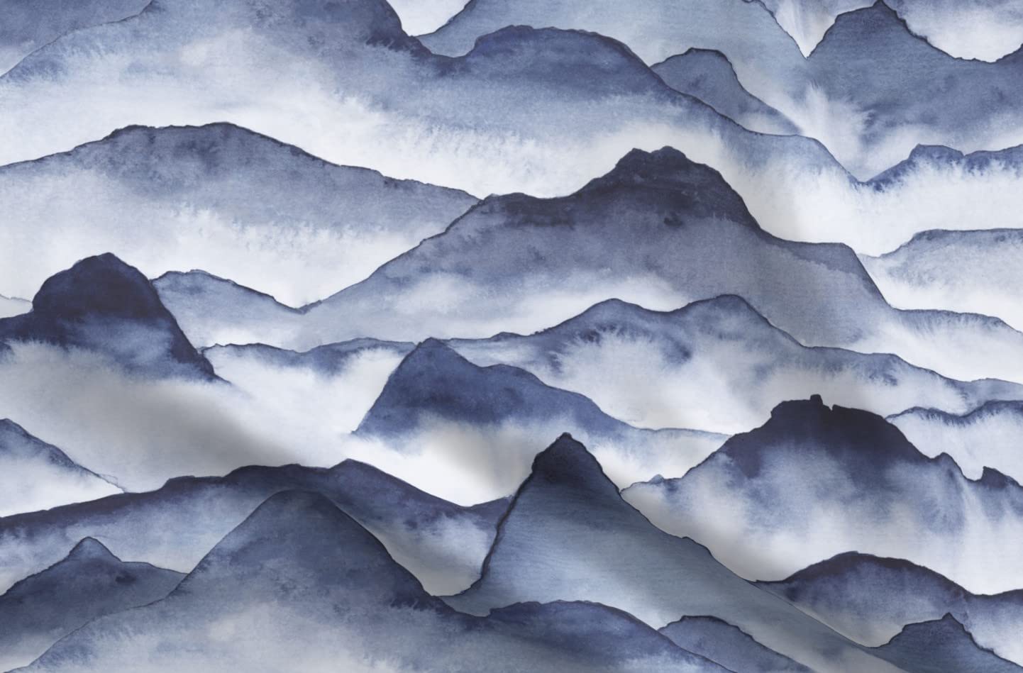 Mountains Nature Outdoors Printed Satin Fabric Fat Quarter | Premium Spoonflower Fabric for Sewing, Apparel, Fashion, Blankets & Home Decor | Perfect for DIY Projects, Quilting & Crafting