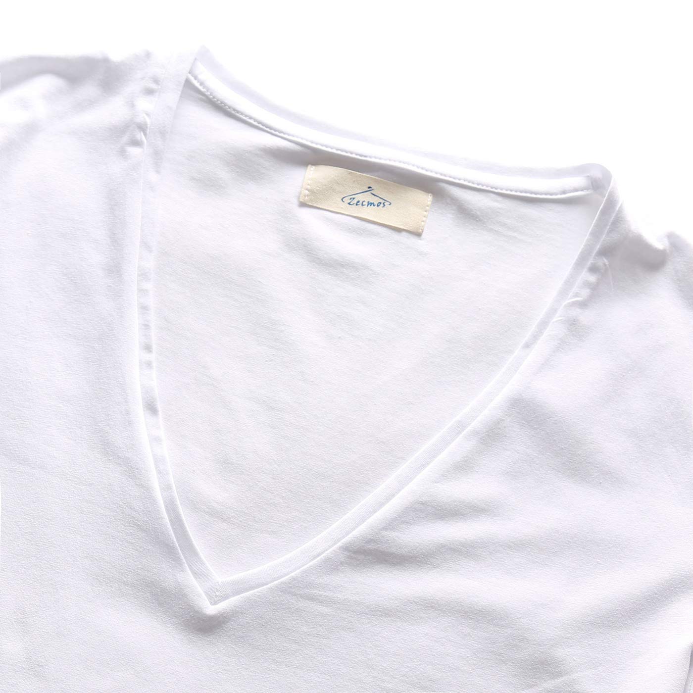 Men's Slim Fit V Neck T-Shirt - Tight Tee with Stepped Hem for Casual Wear & Gym Workouts