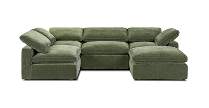 5-Seat Aspen Modular U-Shaped Sectional Sofa - Modern L-Shaped Living Room Couch for Family Gatherings & Movie Nights