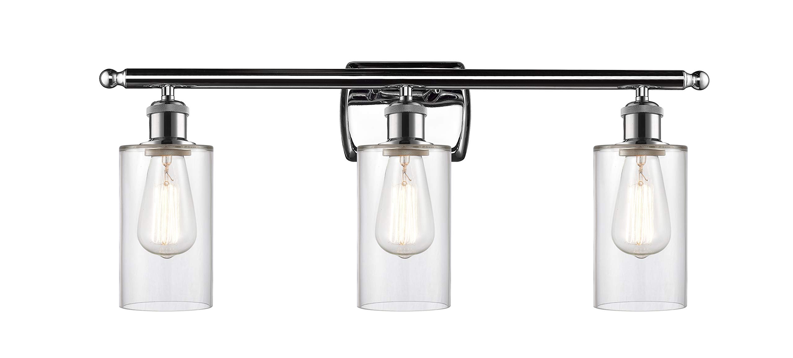 Ballston Collection 516-3W-PC-G802-LED LED Bathroom Vanity Light - Modern 3-Light Fixture with Clear Glass Shades for Bathroom, Powder Room & Dressing Area Makeover