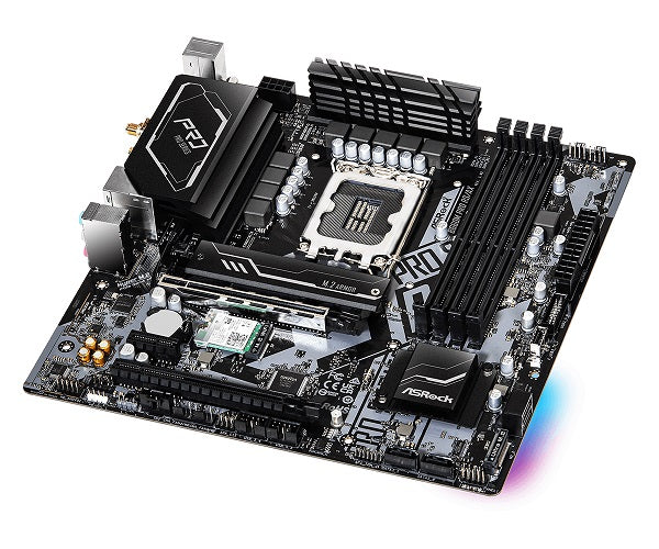 ASRock B660M PRO RS/AX D4 Intel LGA1700 mATX Motherboard - Compatible with 12th Gen Intel Core Processors, DDR4, WiFi 6, PCIe 4.0 - Perfect for Gaming PC, Home Office & Content Creation Workstations