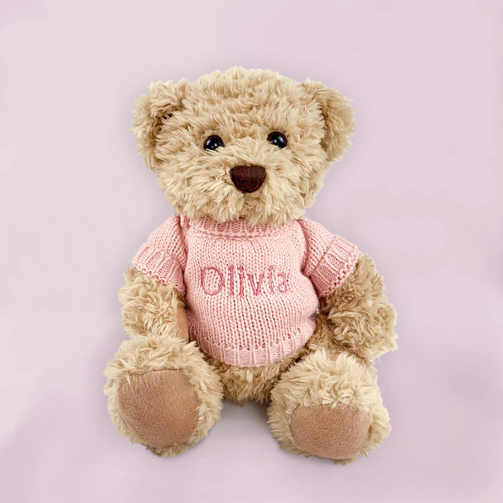 Personalized Bear & Luxury Bouquet Baby Girl Layette Set - Newborn Gift, Baby Shower Present, Christening Outfit - Perfect for Birthdays, Holidays & Special Occasions (SKU: LBG1050)