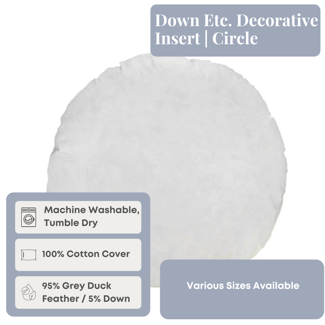 Premium Down Alternative Decorative Pillow Insert - Soft Circle Cushion for Sofa, Bed & Home Decor - Hypoallergenic & Machine Washable - Perfect for Living Room, Bedroom, or Nursery Accent
