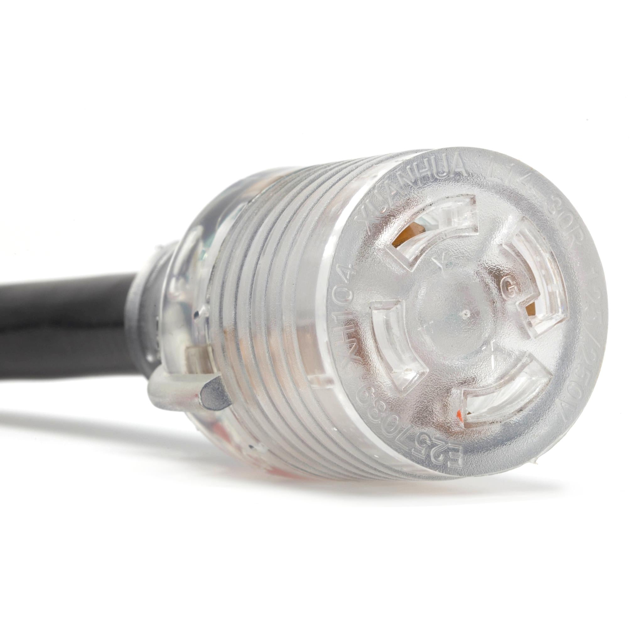 WEN PC1550 15 ft. 10 Gauge Heavy Duty Generator Extension Cord - 50A 14-50P to 30A L14-30R Adapter with LED Light Up Plug - Perfect for RV, Home Backup Power & Emergency Use