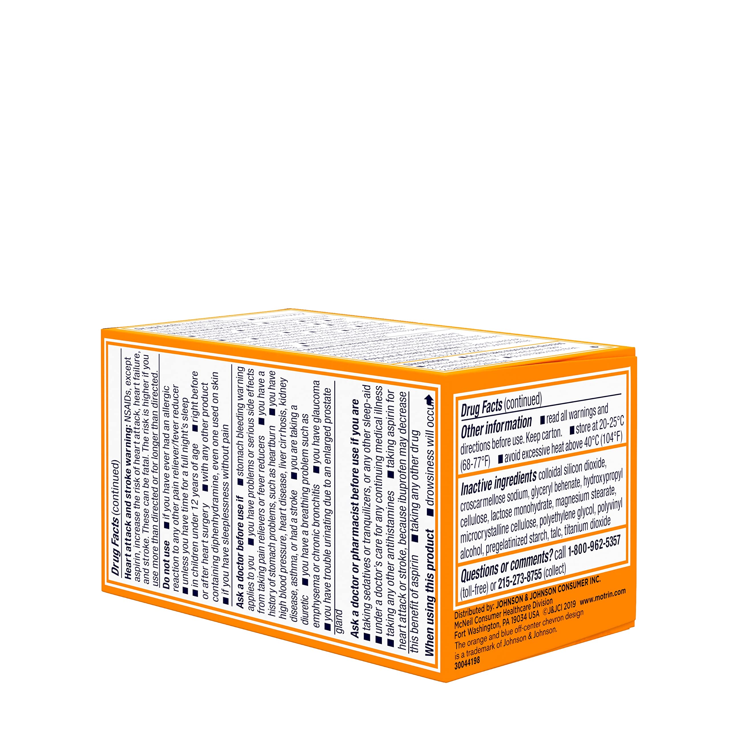 Motrin PM Caplets 200mg Ibuprofen & 38mg Sleep Aid - Nighttime Pain Relief for Headaches, Backaches & Minor Aches - 20 Count - Perfect for Restful Sleep After Workouts or Stressful Days
