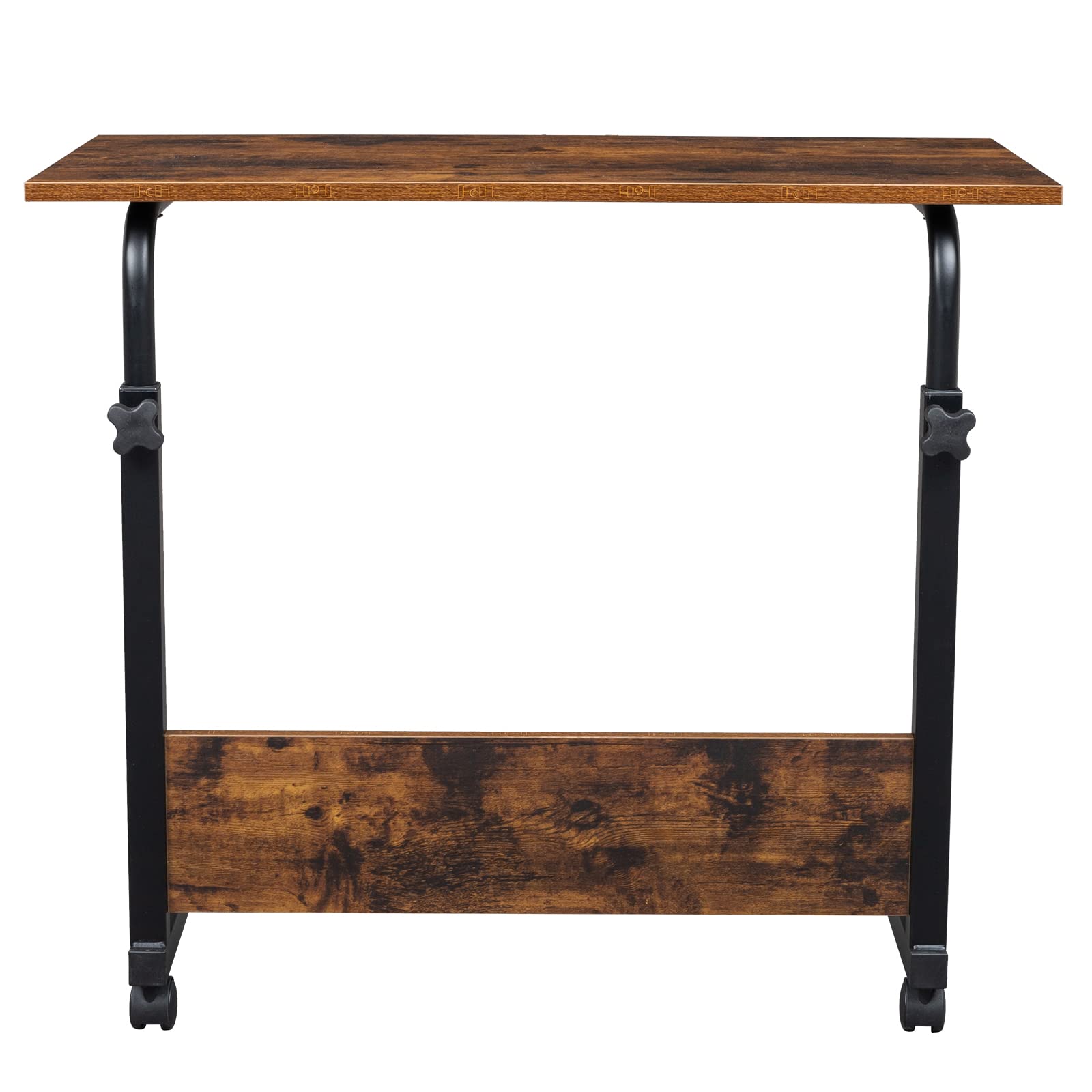 Adjustable Height Rolling Side Table with Wheels - 31.5