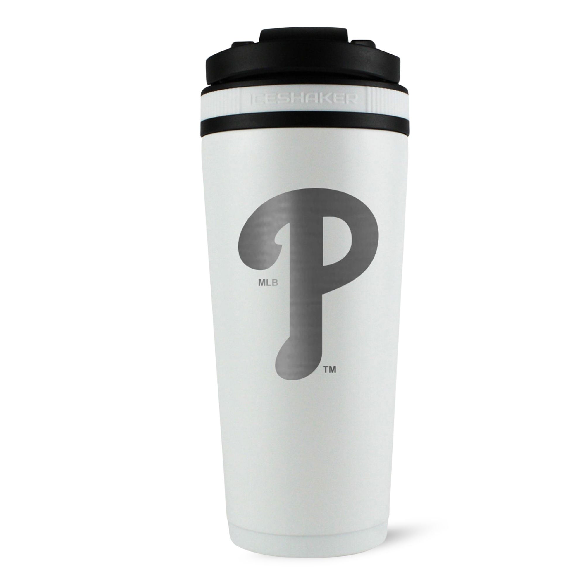 Official Philadelphia Phillies 26oz Insulated Stainless Steel Water Bottle with Leak-Proof Lid - Perfect for Gym, Workouts & Sports Games - White