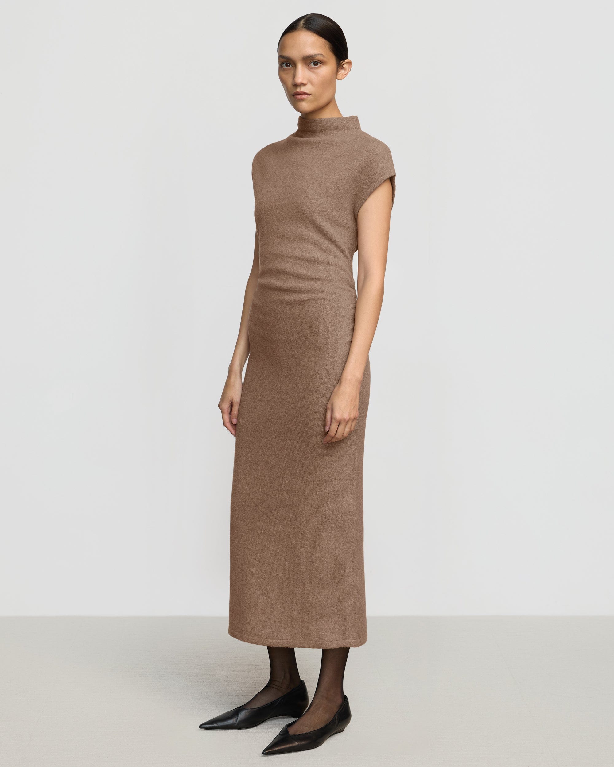 Elegant Caspia Mock Neck Sweater Dress for Women - Cozy Winter Knit Dress with Long Sleeves - Perfect for Office, Date Night & Holiday Parties