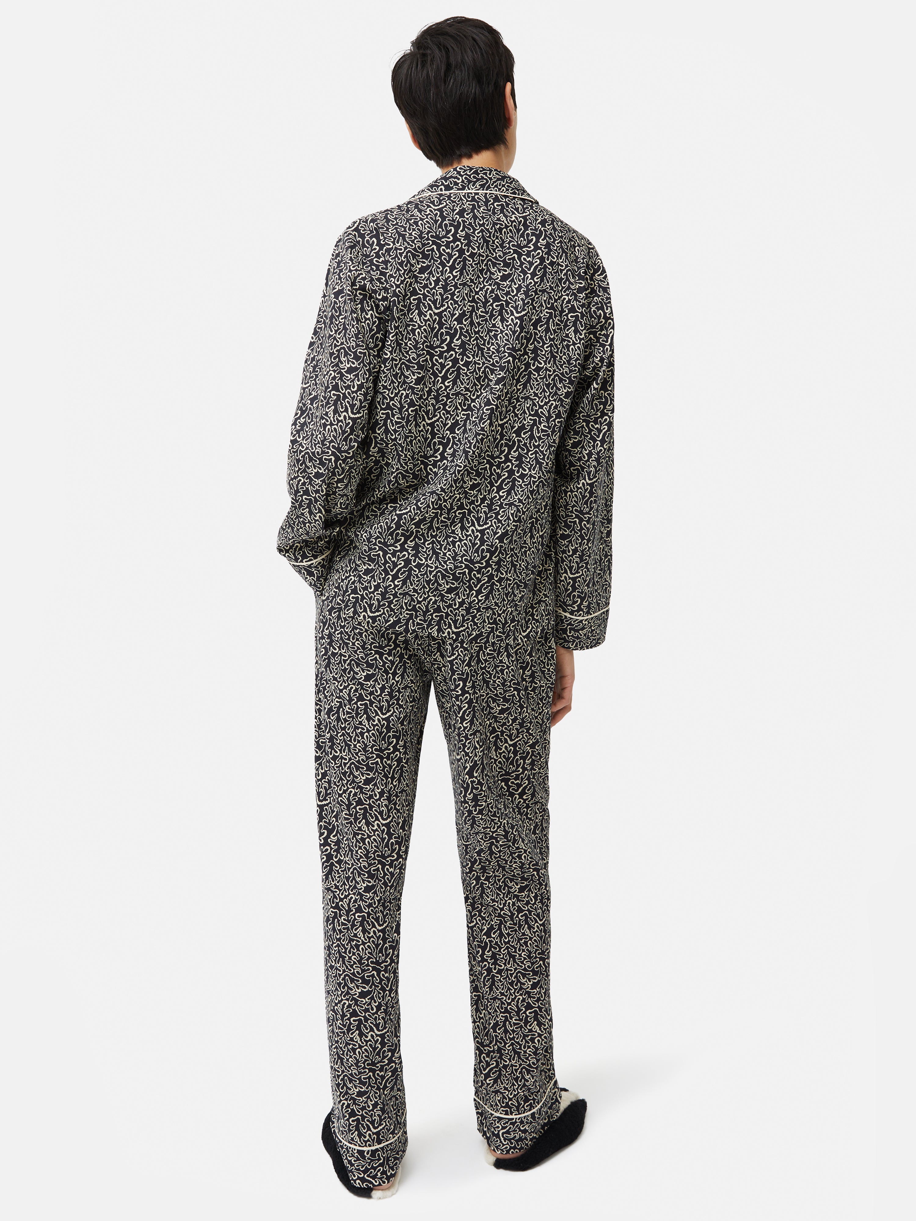 Mini Hydra Coral Pajama Set for Women | Soft & Comfortable Sleepwear | Black | Perfect for Lounge, Sleep & Relaxation at Home