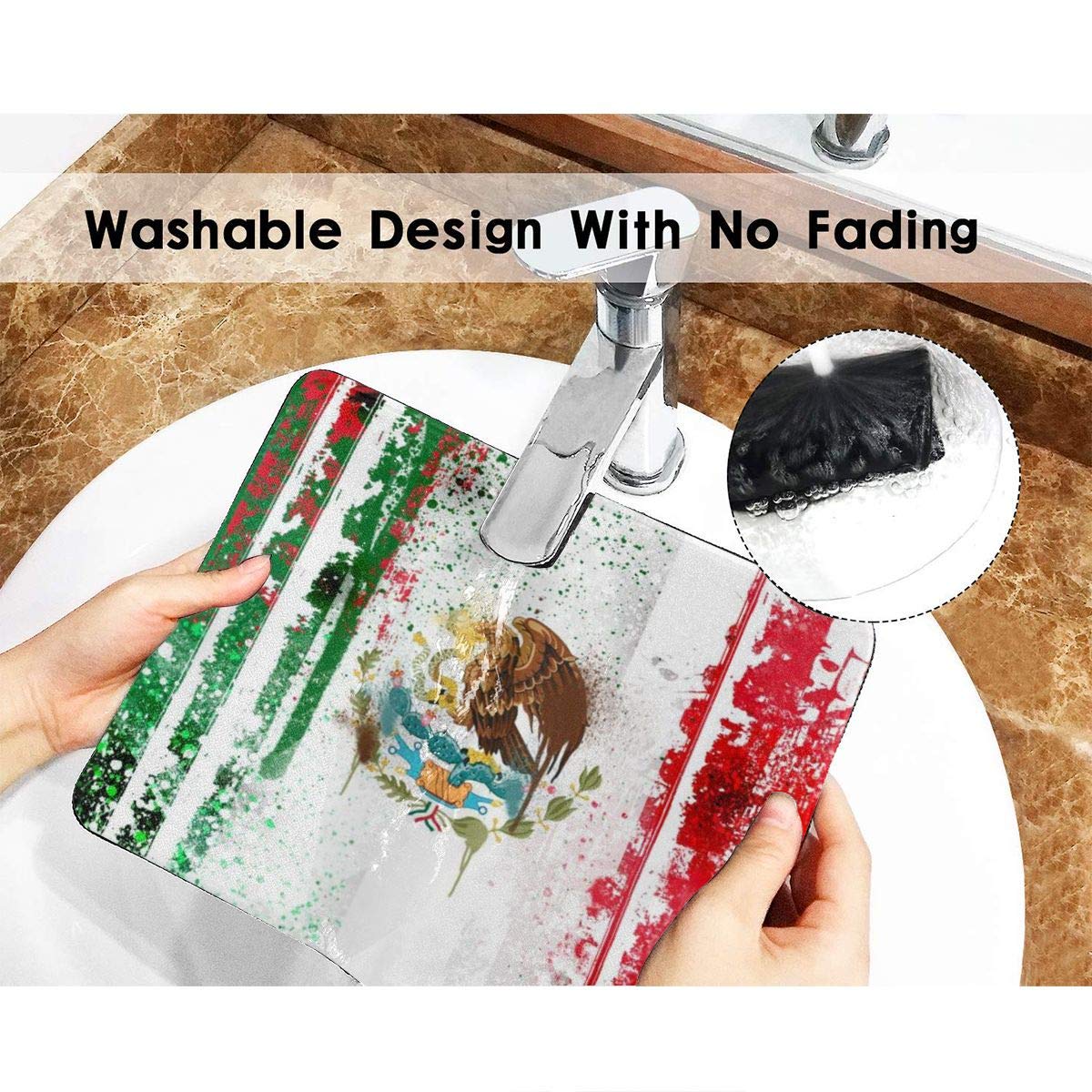 Mexican Flag Gaming Mouse Pad - 8.3x10.3 Inch Non-Slip Rubber Mouse Mat (3mm Thick) - Perfect for Wired, Wireless & Bluetooth Mice - Ideal for Gamers, Office & Home Use