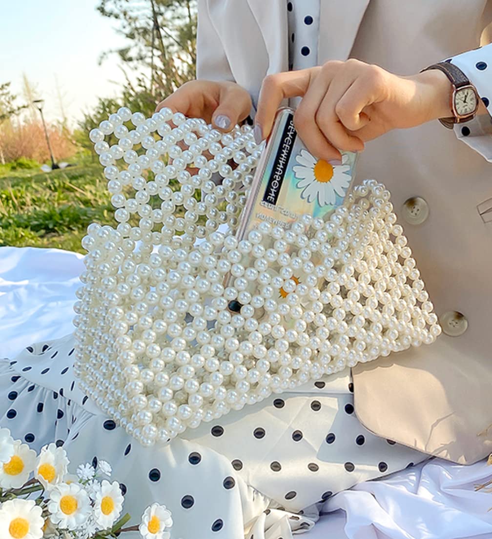 Crystal Beaded Handbag - Elegant Pearl Beaded Shoulder Bag & Mini Tote for Women | Perfect for Evening Parties, Weddings & Special Occasions