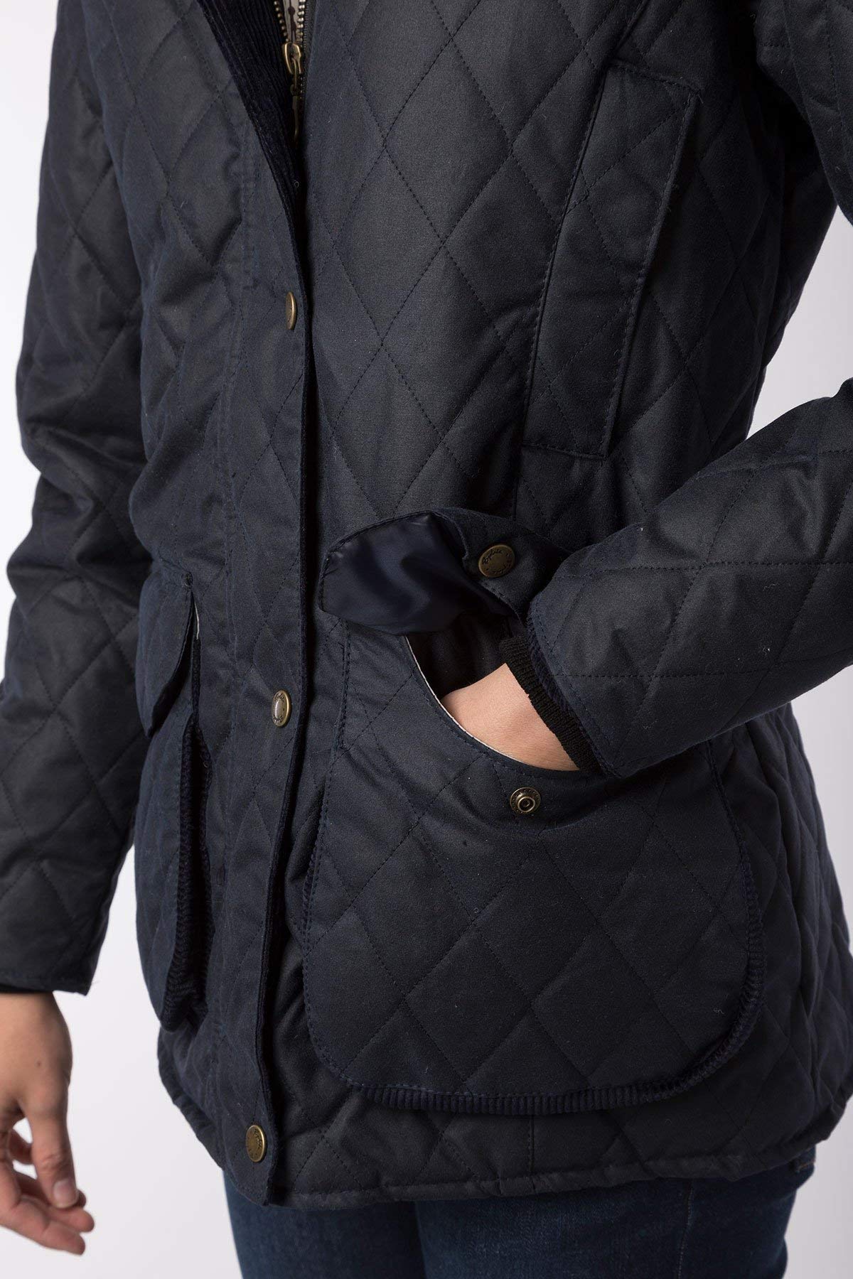 Rydale Women's 100% Waxed Cotton Quilted Jacket - Diamond Quilted Country Coat for Outdoor Activities & Casual Wear