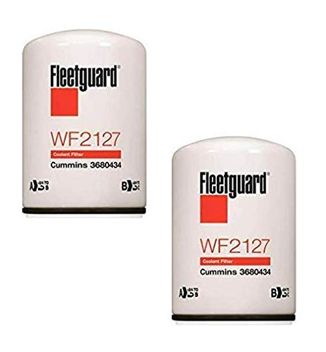 WF2127 Fleetguard Heavy Duty Water Coolant Filter (Pack of 2) - Compatible with Diesel Engines, Trucks & Heavy Equipment - Ideal for Engine Cooling System Maintenance & Protection